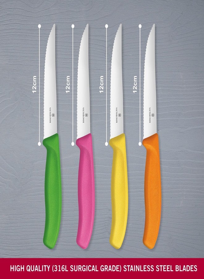 فيكترونوكس فيكتورينوكس، سويسرية كلاسيكية، طقم من 4 سكاكين بيتزا ومائدة مع حافظة، متعددة الألوان، صناعة سويسرية - Image 4